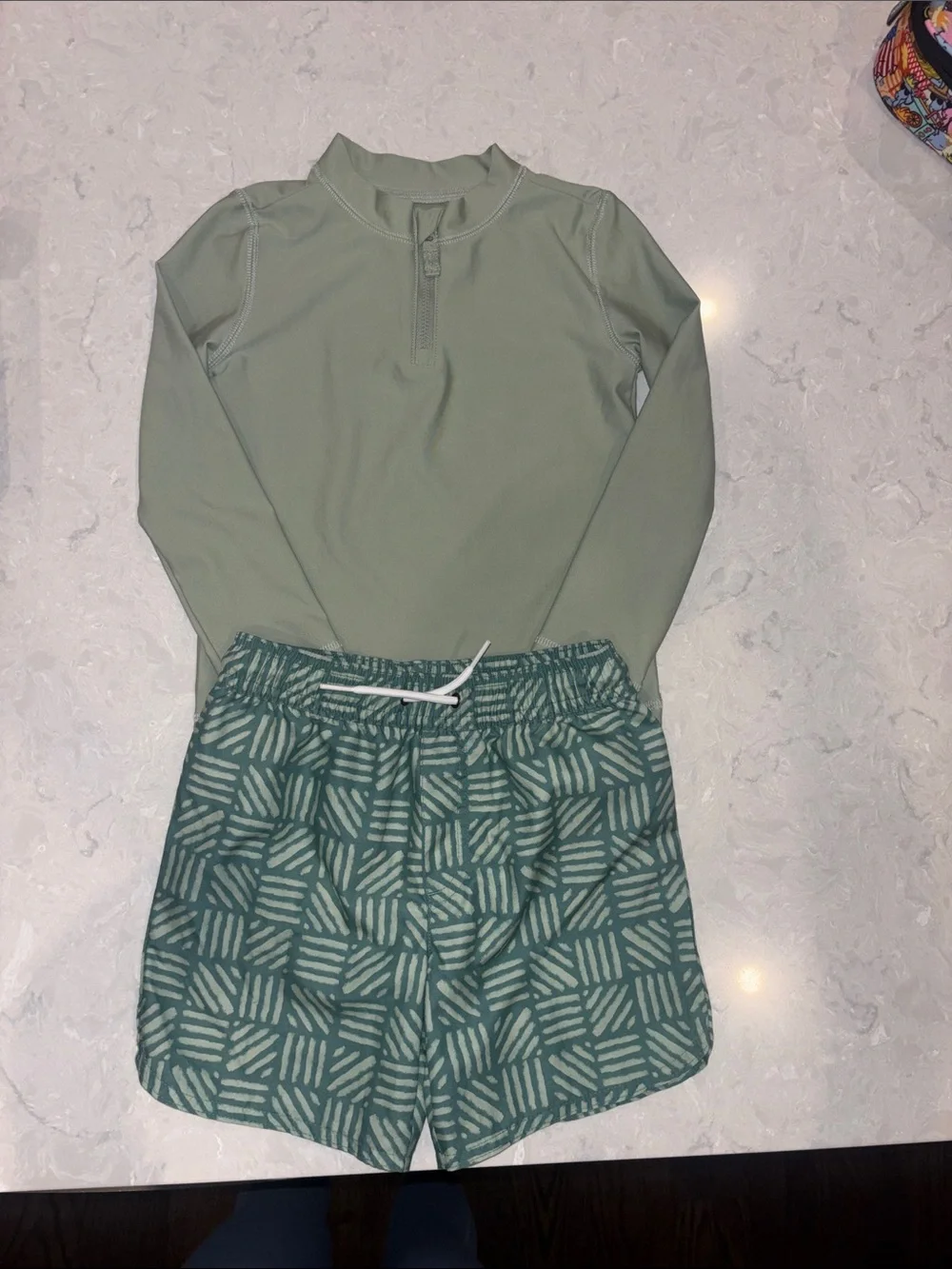 NWT toddler boy long sleeve swim shirt and shorts set